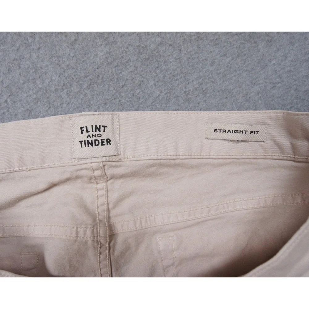 Flint and Tinder Pants Mens 34x32 Beige Straight Fit Stretch Casual Adult